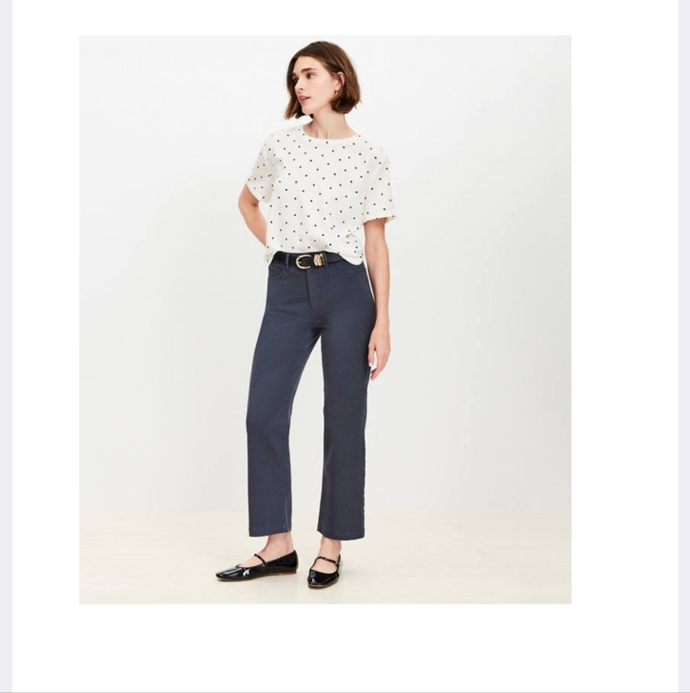 LOFT High Rise Straight Pants in Coastal Gray. NWT